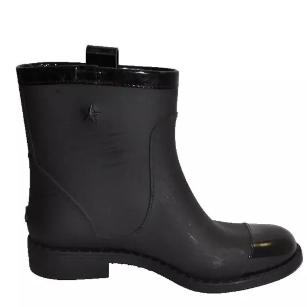 Jimmy Choo Edie Rain Boots Black Size 37 DD445 - Picture 4 of 6